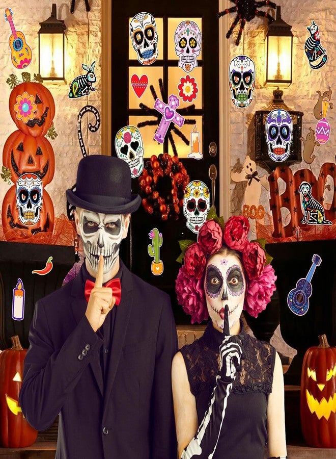 WhatSign Day of The Dead Decorations Halloween Cutouts Sugar Skull Decor Cutout Dia De Los Muertos Paper Decorations Cutouts Classroom Bulletin Board Halloween Day of The Dead Party Supplies - Image 4