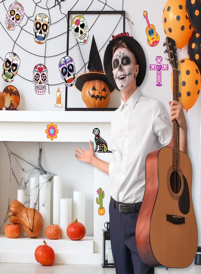 WhatSign Day of The Dead Decorations Halloween Cutouts Sugar Skull Decor Cutout Dia De Los Muertos Paper Decorations Cutouts Classroom Bulletin Board Halloween Day of The Dead Party Supplies - Image 5