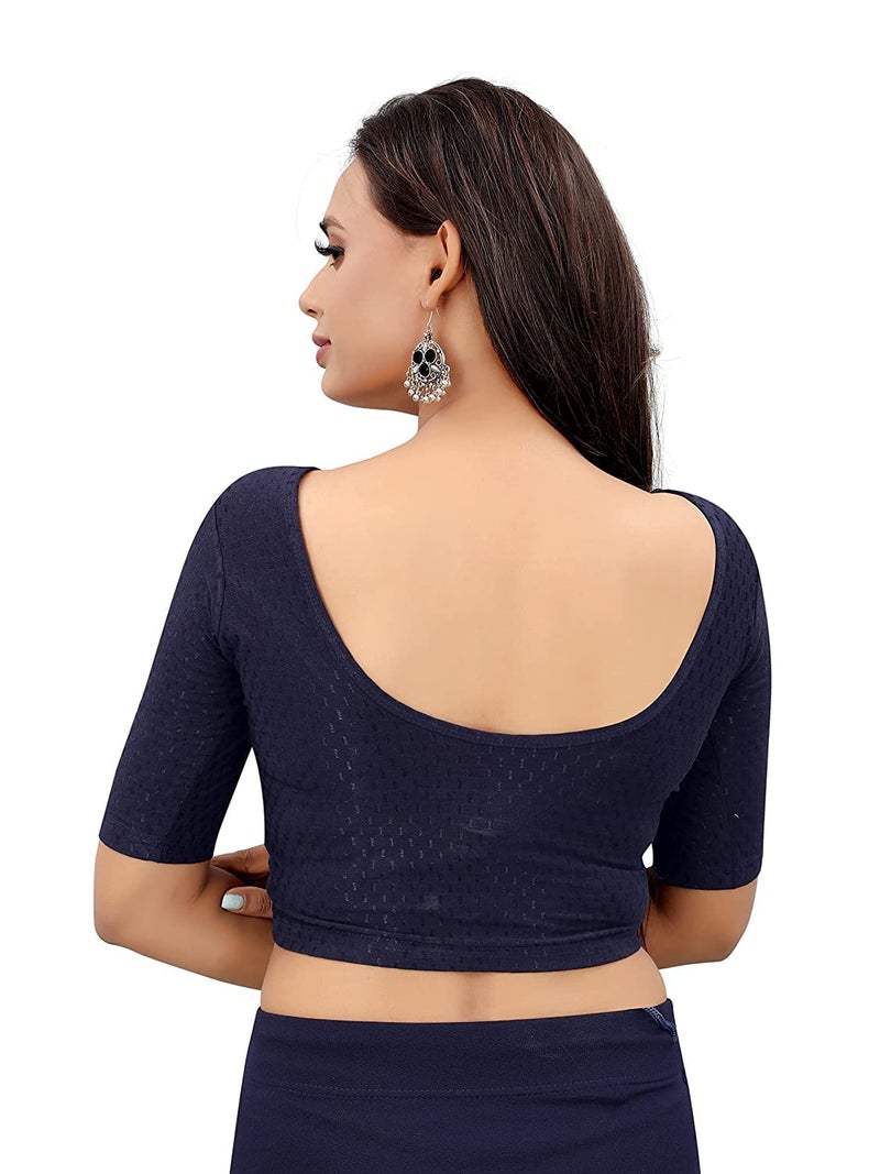 Bhochi Round Neck Cotton Spendex|Stretchable Blouse for Women|Readymade Blouse for Women|Blouses|Stretchable Blouse Readymade - Image 5