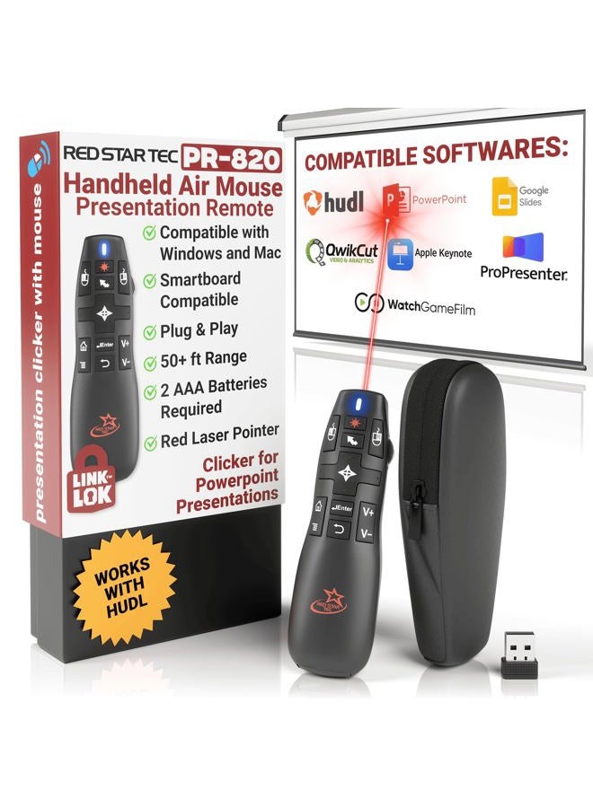 Red Star Tec Wireless Powerpoint Presentation Remote Clicker and Keynote Presenter with Wireless Mouse (PR-820) from Red Star Tec - Image 1