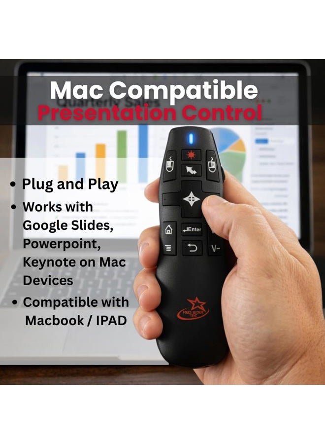 Red Star Tec Wireless Powerpoint Presentation Remote Clicker and Keynote Presenter with Wireless Mouse (PR-820) from Red Star Tec - Image 3