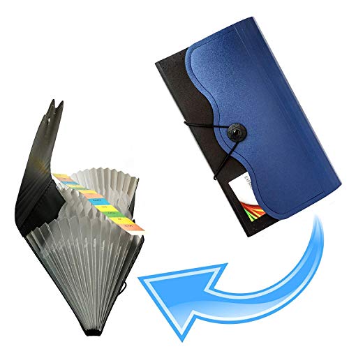 NSSP™ Expanding Cheque Book Holder Case, 12 Pocket Multi Passbook Holder/Bill Folder/Passport/Memo Cards/Cash Storage Pouch Organizer with Elastic Swing (Color May Very) Pack of 1 - Image 4