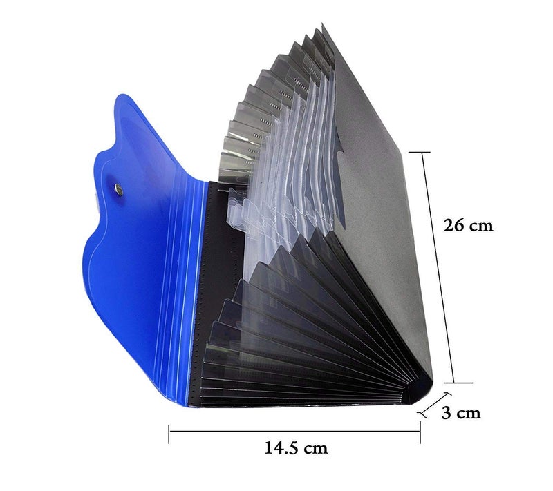 NSSP™ Expanding Cheque Book Holder Case, 12 Pocket Multi Passbook Holder/Bill Folder/Passport/Memo Cards/Cash Storage Pouch Organizer with Elastic Swing (Color May Very) Pack of 1 - Image 5