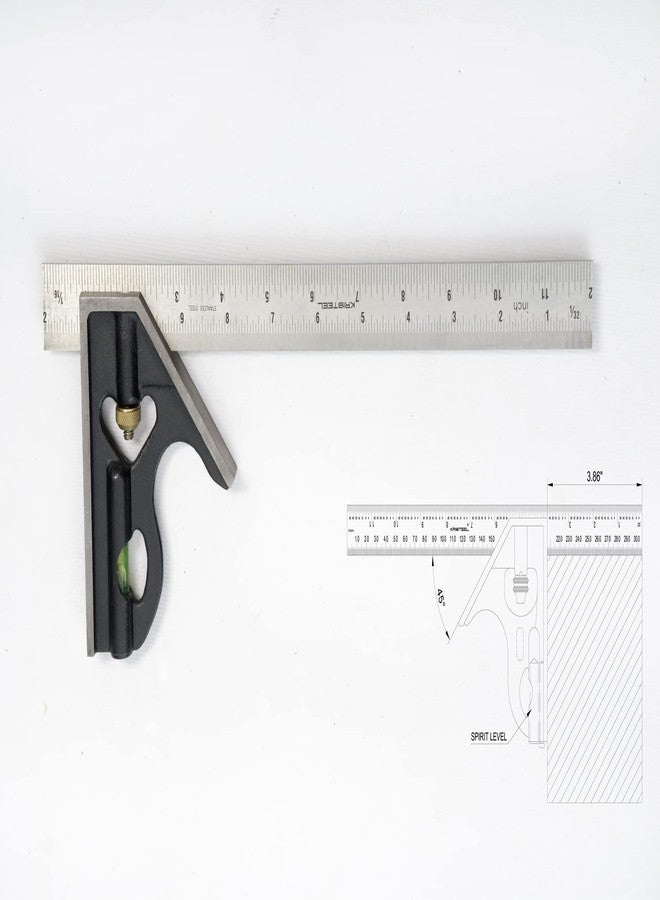KRISTEEL | Combination Try & Metre Square - 2 pc. Set (300 mm.) Polish Finish [1516A] - Image 2