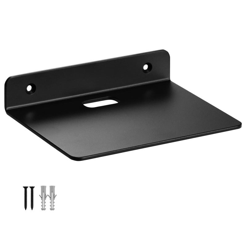 YUjieSTC Floating Shelves for Wall, 3.0mm Thick Aluminium Alloy Floating Shelves, Suitable for Bedroom, Living Room, Bathroom, Kitchen, Office Etc(Black, 6 inch) - Image 1
