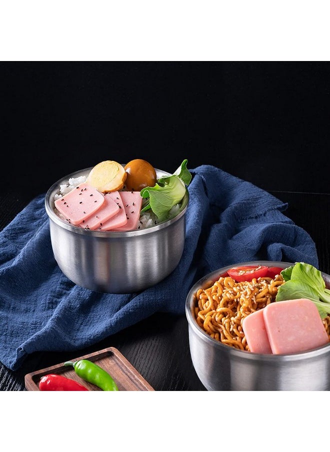 BangBoom 4 Pack 304 Stainless Steel Bowl Sets,10 OZ Capacity Double-walled Insulated Metal Bowls, Lightweight Unbreakable Dinnerware in Kitchen for Rice, Soup, Ice Cream, Serving Tableware (10.5CM Bowl)  - Image 4