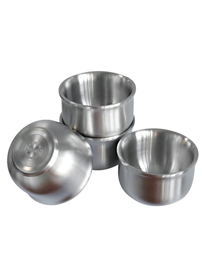 BangBoom 4 Pack 304 Stainless Steel Bowl Sets,10 OZ Capacity Double-walled Insulated Metal Bowls, Lightweight Unbreakable Dinnerware in Kitchen for Rice, Soup, Ice Cream, Serving Tableware (10.5CM Bowl)  - Image 1