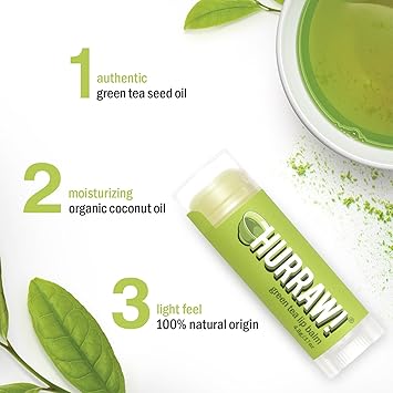 Hurraw Green Tea Lip Balm Organic Certified Vegan Cruelty and Gluten Free NonGMO 100 Natural Ingredients Bee Shea Soy and Palm Free Made in USA - Image 3