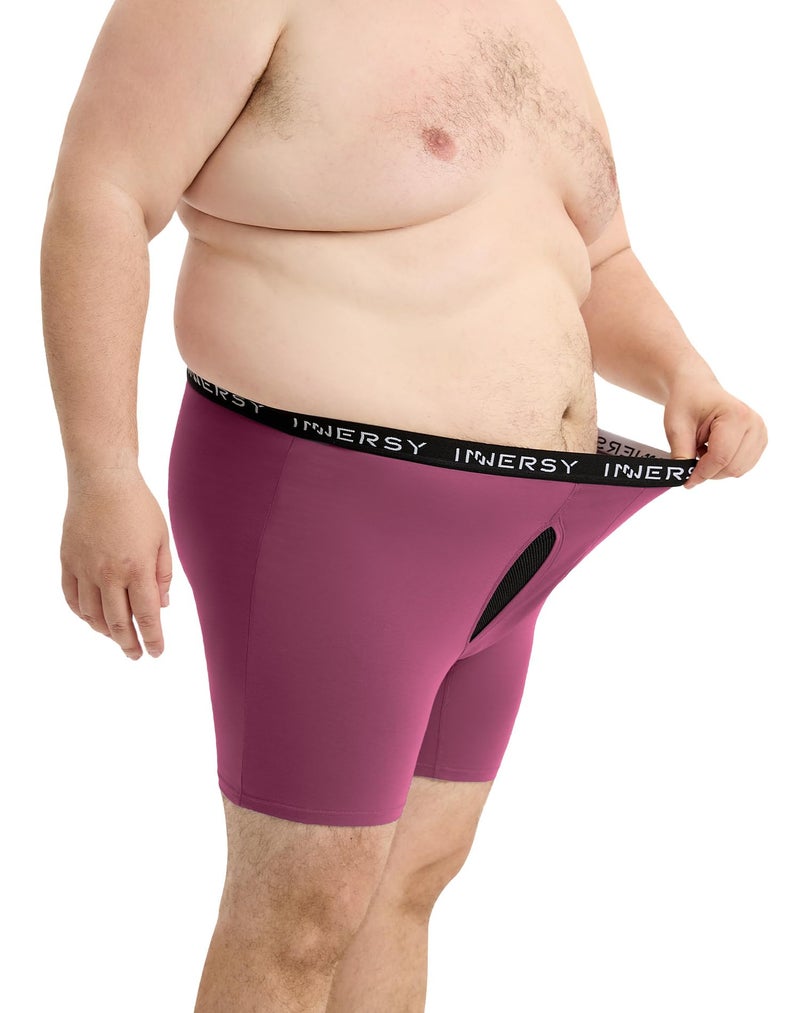 INNERSY Men's Big and Tall Boxer Briefs Stretch Cotton Moisture Wicking Underwear 5-Pack(Classic Essentials, 4X) - Image 3