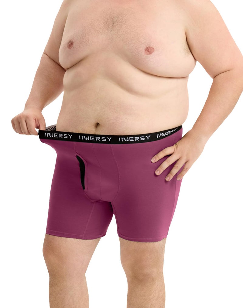 INNERSY Men's Big and Tall Boxer Briefs Stretch Cotton Moisture Wicking Underwear 5-Pack(Classic Essentials, 4X) - Image 2