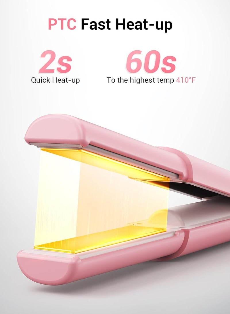 چويي مملس شعر، مسطح تيتانيوم سريع التسخين مع أيون سالب لشعر ناعم، 2 في 1 ثلاثي الأبعاد عريض اللوح لجميع أنواع الشعر - Image 5