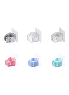 Generic 6 PCS Wall Mounted Storage Mop Holder Brush Broom Hanger Storage Rack Kitchen Organizer with Mounted Accessory Hanging Kitchen Tool  - Image 1