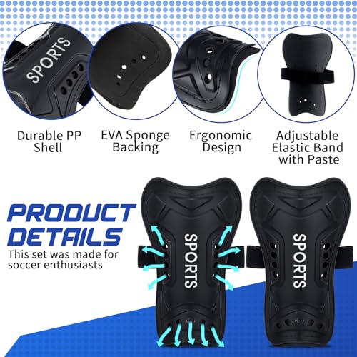 Syhood Soccer Shin Guards and Socks for Toddler Kids Youth, Lightweight Soccer Shin Pads Protective Defender Gear for 3-5, 5-10, 10-15 Years Old Children Teen Boys Girls Sports Game(S Size,Black) - Image 3