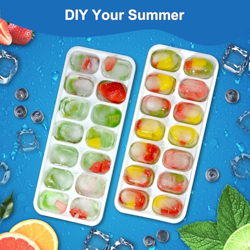 Weftnom Ice Cube Tray with Lid, 3 Pack Silicone Easy-Release Ice Trays for Freezer, Stackable Ice Cube Molds for Drinks, Cocktails, Whiskey, Coffee - BPA-Free and Odor-Free - Image 5