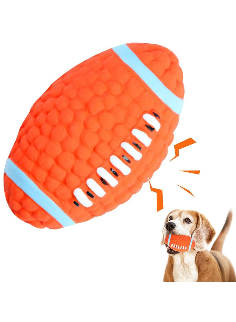 CMGTYYD Dog Toy Ball, Indestructible Squeaky Dog Toy, Durable Elasticity Interactive Ball for Training Dog Catch and Fetch, Light Weight Floatable Rugby Toys for Medium & Large Breeds