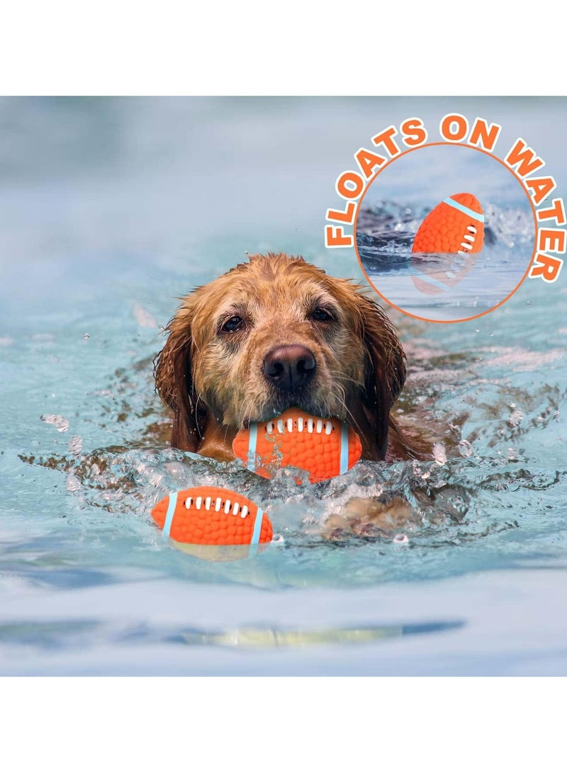 CMGTYYD Dog Toy Ball, Indestructible Squeaky Dog Toy, Durable Elasticity Interactive Ball for Training Dog Catch and Fetch, Light Weight Floatable Rugby Toys for Medium & Large Breeds