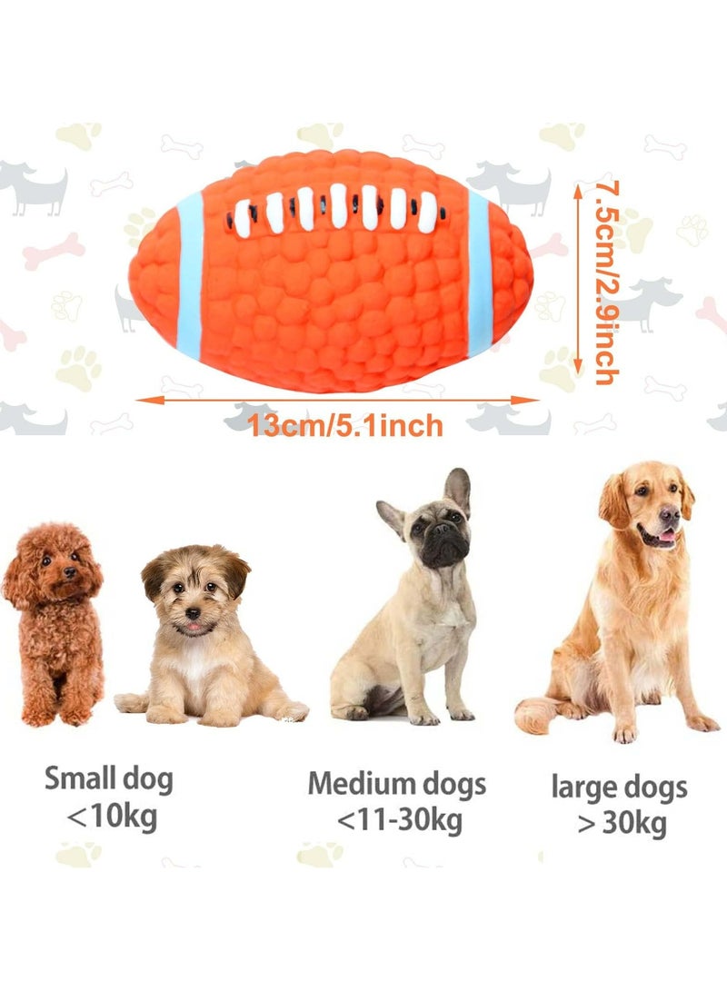 CMGTYYD Dog Toy Ball, Indestructible Squeaky Dog Toy, Durable Elasticity Interactive Ball for Training Dog Catch and Fetch, Light Weight Floatable Rugby Toys for Medium & Large Breeds