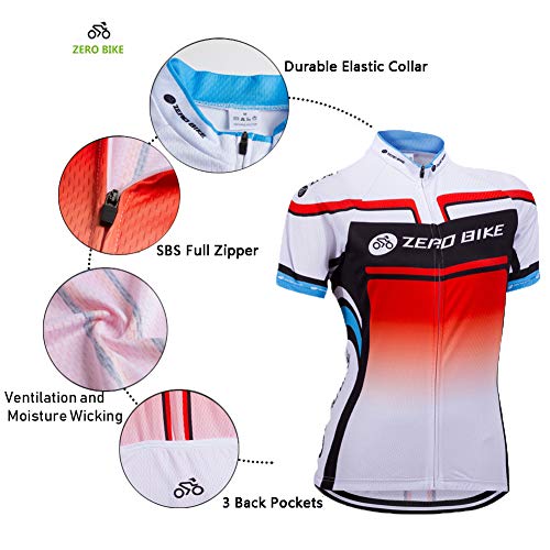 ZEROBIKE® Women's Short Sleeve Cycling Jersey Jacket Cycling Shirt Quick Dry Breathable Mountain Clothing Bike Top - Image 3