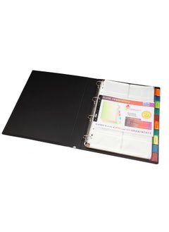 Solo Solo A4 Business Cards Holder File, 500 Cards Pockets with Indexes, Professional Document Organizer for Name, Visiting, Credit, Debit & ID Office Cards with Hard Plastic Cover File (Black)  - Image 2