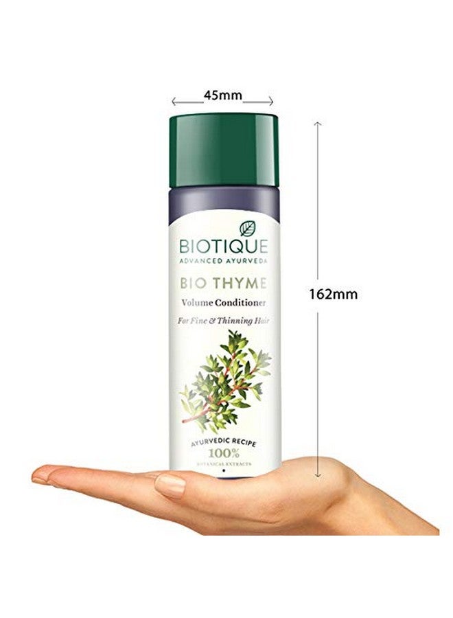 Biotique Bio Thyme Volume Conditioner Fine & Thinning Hair|Gives Volume & Bounce To Hair|Helps In Thicken Follicles|100% Botanical Extracts|Suitable All Skin Types|200 Millilitre-Peppermint,Thyme - Image 5