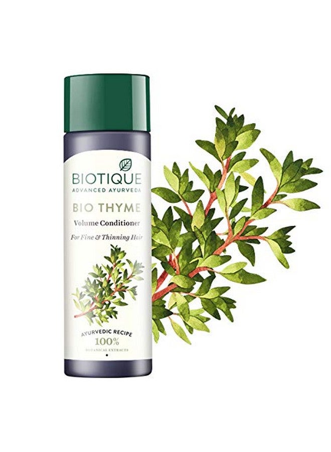 Biotique Bio Thyme Volume Conditioner Fine & Thinning Hair|Gives Volume & Bounce To Hair|Helps In Thicken Follicles|100% Botanical Extracts|Suitable All Skin Types|200 Millilitre-Peppermint,Thyme - Image 4