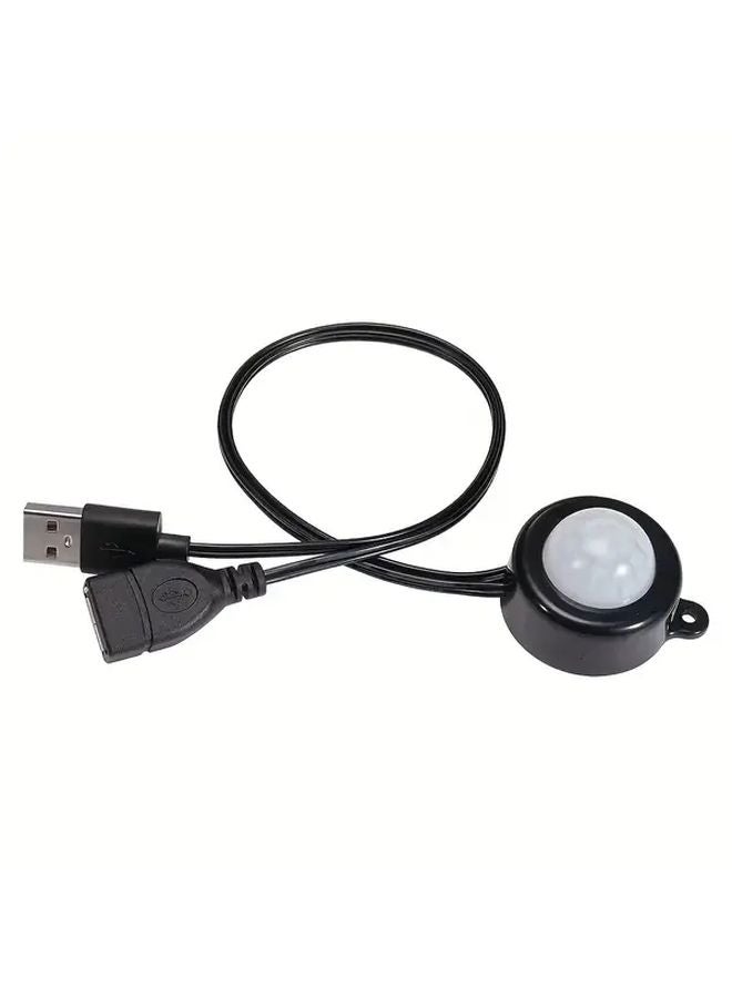 1 قطعة كاشف حركة أسود PIR، مفتاح إضاءة LED بتيار مستمر 5-24V USB للمنزل - Image 1