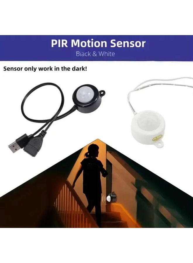 1 قطعة كاشف حركة أسود PIR، مفتاح إضاءة LED بتيار مستمر 5-24V USB للمنزل - Image 2