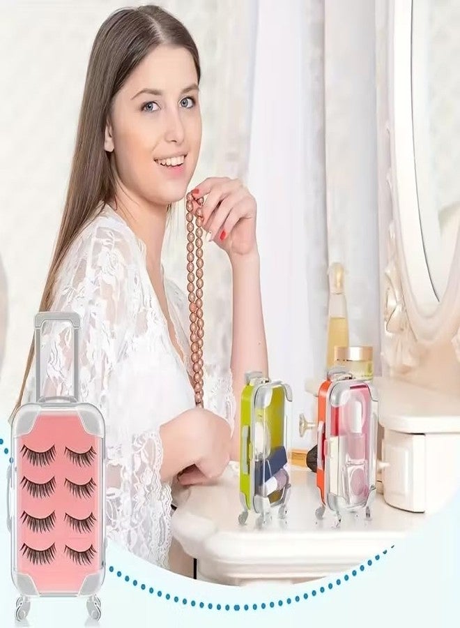 VANITYA حقيبة سفر صغيرة من فانيتيا لتنظيم الرموش ومستحضرات التجميل | صندوق تخزين مكياج أنيق للسفر | منظم مستحضرات تجميل صغير محمول لوصلات الرموش والمجوهرات والإكسسوارات الصغيرة (عبوة من قطعة واحدة) - Image 3