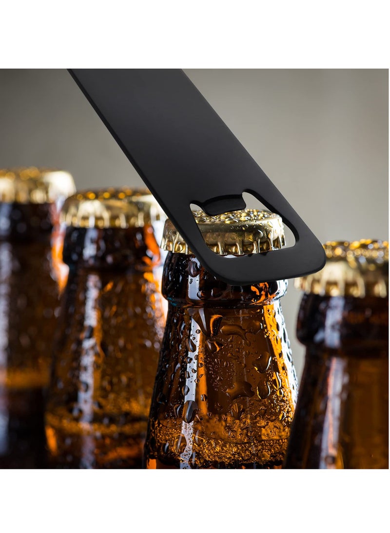 16-Piece Stainless Steel Bottle Shaped Can Openers Set - Black Flat Handle Bottle Openers for Home, Kitchen, Bar, Restaurant, and Party Supplies. Perfect for All Your Beverage Needs!  - Image 2