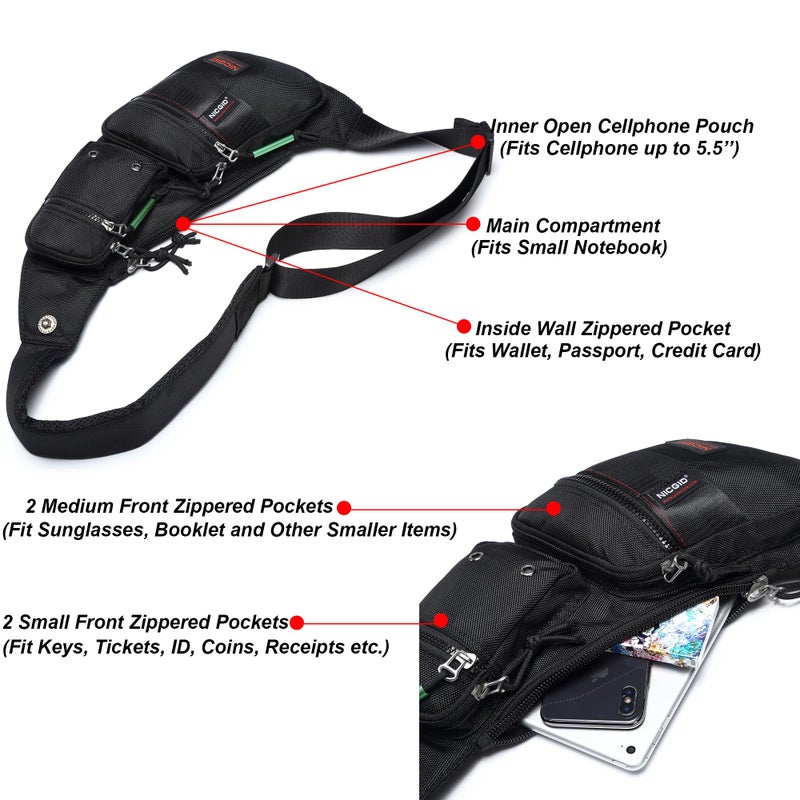 NICGID Sling Bag Chest Shoulder Backpack Crossbody Bags Casual Daypack for Men Women - Image 3