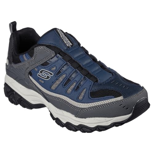 SKECHERS حذاء سكيشرز سبورت للرجال بعد الاحتراق M. Fit Wonted لوفر، أزرق/رمادي، 7.5 M US - Image 2