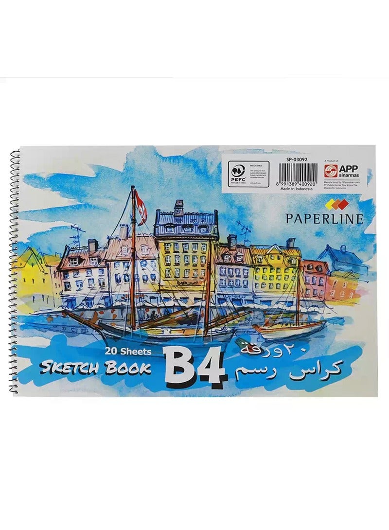 Paperline Sketch Book Plain- B4 Size-20 Sheets