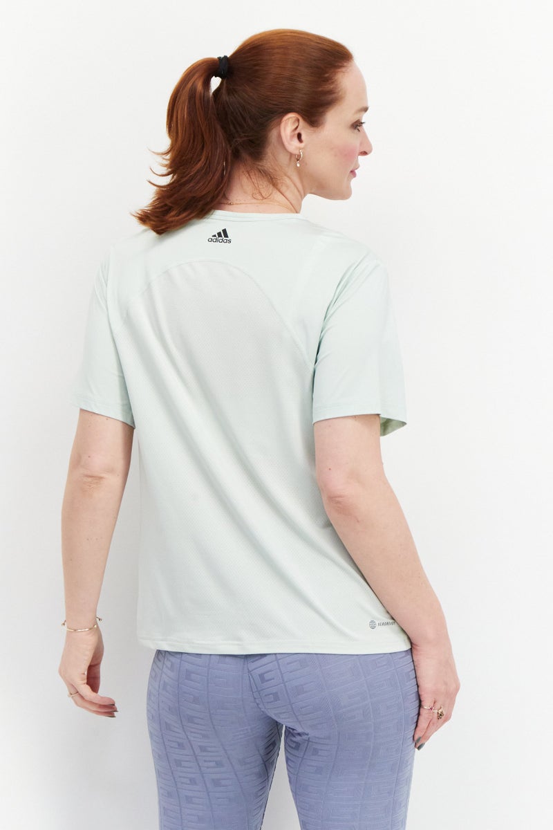 Adidas تي شيرت تدريب للنساء من ماركة لياقة بدنية، لون ليموني أخضر - Image 2