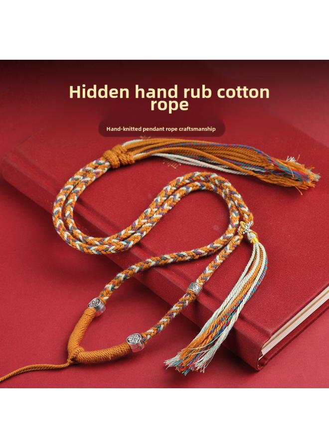 Five-way God Of Wealth Necklace Tibetan Handmade Woven Cotton Shoes Eight Strand Woven Pendant Necklace Thangka Lanyard Buddha Pendant