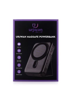 Urjwan MagSafe Portable Power Bank 10000mAh with Stand – Sleek and Compact Design, Supports Fast Wireless Charging, Includes Charging Cable for Added Convenience - Black  - Image 5