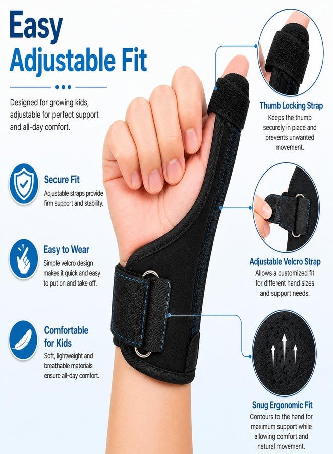 Dr Helix Kids Grey Thumb Spica Support - Pediatric Thumb & Wrist Brace for Right Hand - for Sprain, Injury, Fracture & Pain Relief - Adjustable, Breathable & Comfortable Thumb Immobilizer for Children - Image 4