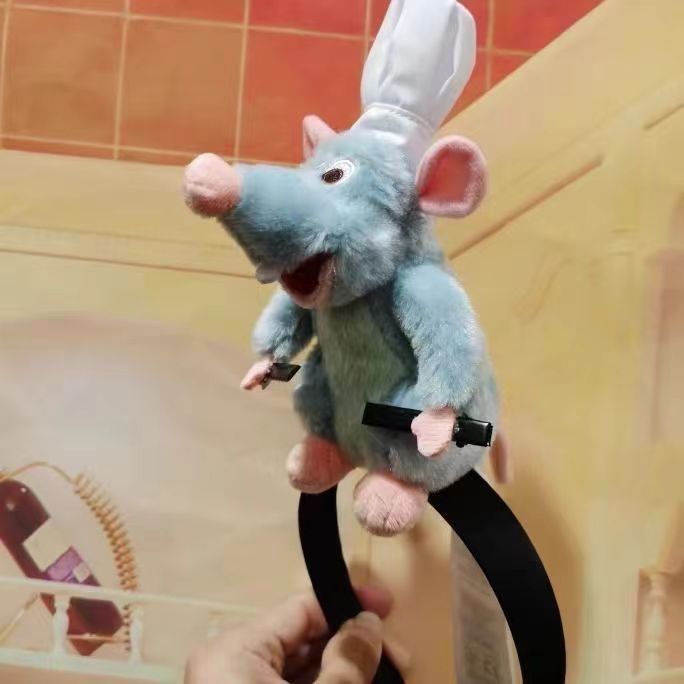 Generic Rattle King headband baby rattle King headband clip funny hairpin headband chef hat hairpin little mouse Ratatouille 