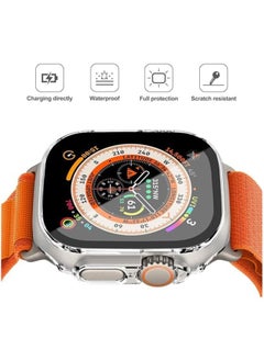 Generic ELMO3EZZ Ultra thin Hard PC Case Compatible for Apple Watch Ultra 49mm with Tempered Glass Film Screen Protector,Overall Protective Cover Cases for iWatch 49mm,Watch Cover for & Men,(Transparent)  - Image 4