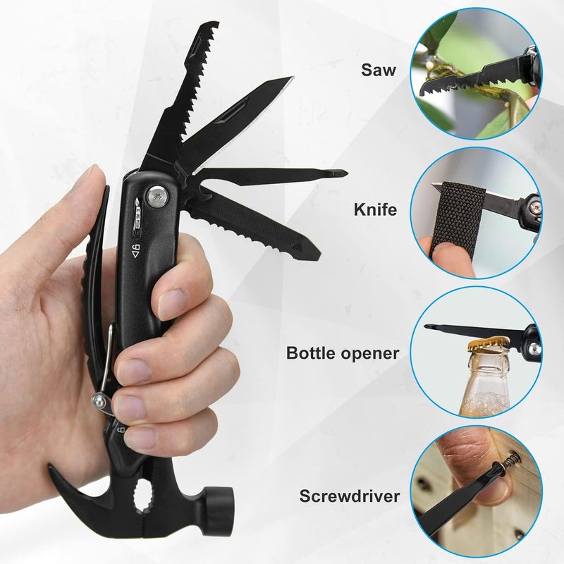 BIIB Valentines Day Gifts for Him, 12 in 1 Hammer Multitool Gifts for Men, Mens Valentines Day Gifts for Boyfriend Husband, Birthday Gifts for Men, Mens Gifts for Dad, Camping Essentials Gear Tools - Image 4