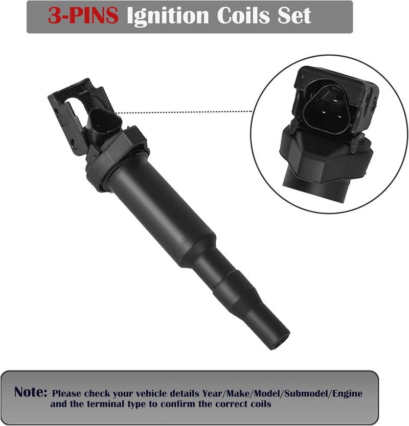 LCWRGS Ignition Coil Pack Replacement for BMW Models 2003-2016 - Set of 6 - Image 4