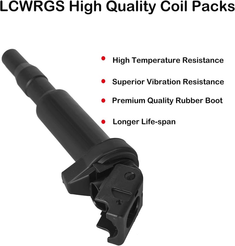 LCWRGS Ignition Coil Pack Replacement for BMW Models 2003-2016 - Set of 6 - Image 2