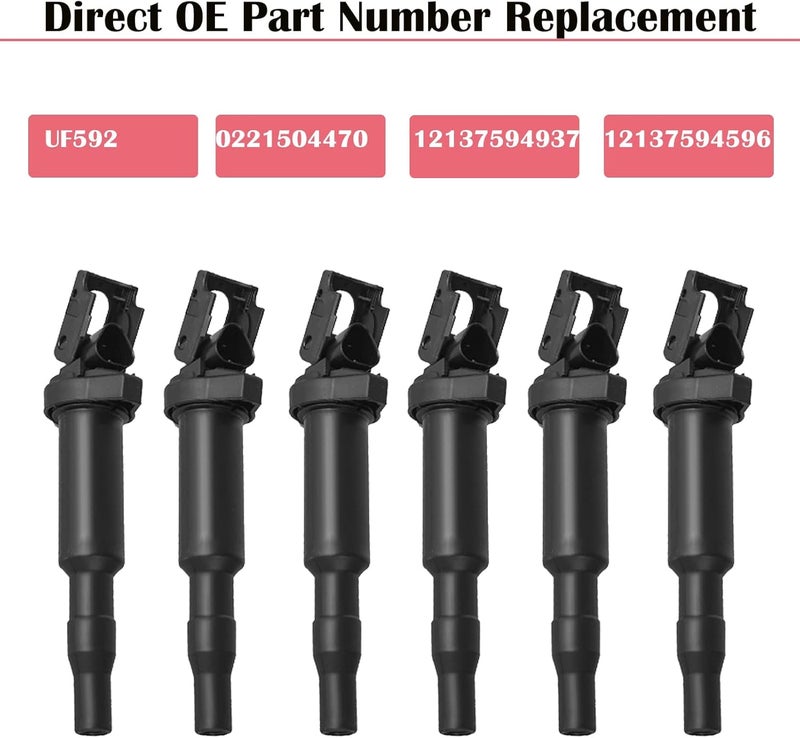 LCWRGS Ignition Coil Pack Replacement for BMW Models 2003-2016 - Set of 6 - Image 3