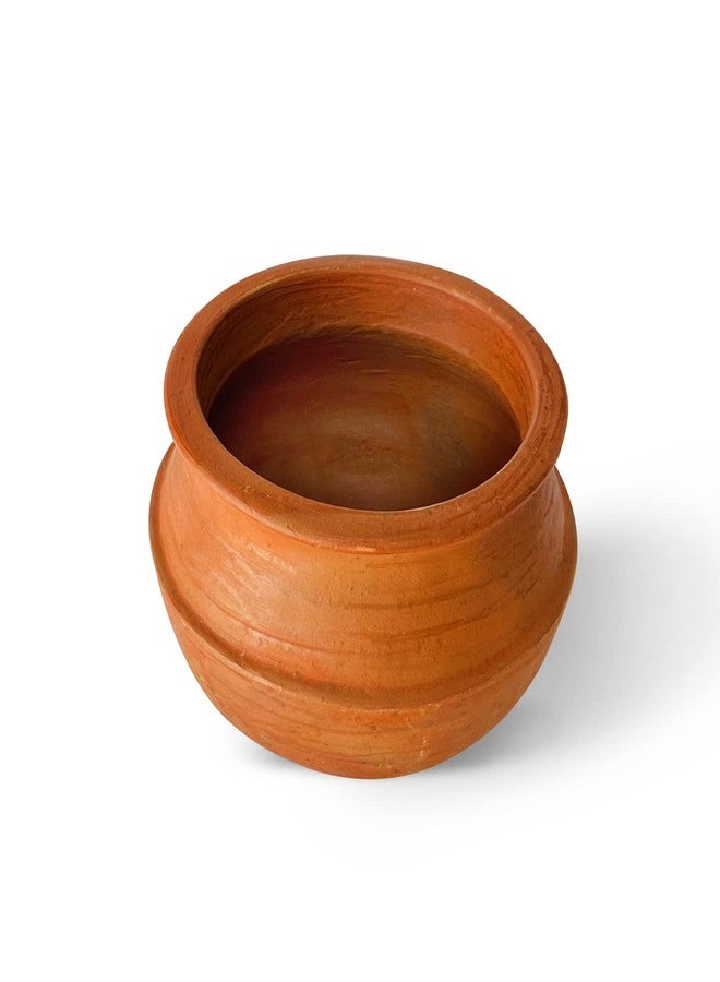Kichera Unglazed Clay Pot for Cooking & Serving Red Earthen Kadai/Mud Handi (1 Litre) - Image 1