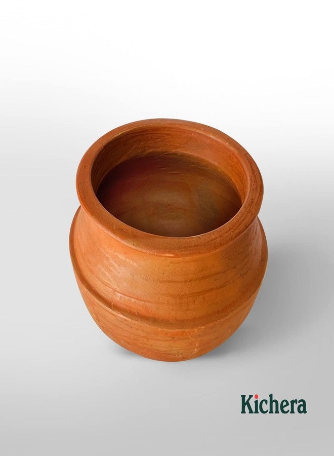 Kichera Unglazed Clay Pot for Cooking & Serving Red Earthen Kadai/Mud Handi (1 Litre) - Image 5