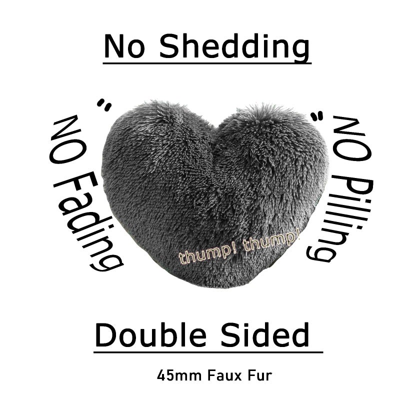 Morromorn Fluffy Heart Throw الوسائد أشعث وسادة زخرفية لأريكة أريكة أريكة بيد لطيفة ديكور ديكور الهدايا للنساء الفتيات - ديكورات لعيد الميلاد يوم الأم عيد الميلاد (رمادي) - Image 3