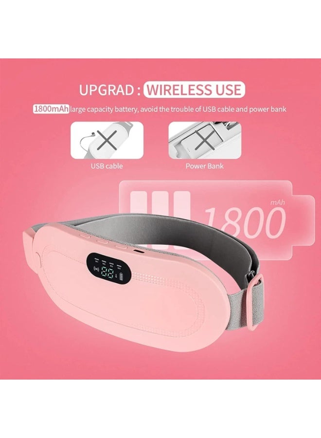 وسادة تدفئة محمولة لاسلكية لتخفيف آلام الدورة الشهرية – حزام تدفئة للبطن والظهر مع 3 مستويات حرارة و4 أوضاع مساج – وسادة حرارية نسائية قابلة للشحن (لون وردي)وسادة تدفئة محمولة لاسلكية لتخفيف آلام الدورة الشهرية – حزام تدفئة للبطن والظهر مع 3 مستويات حرارة و4 أوضاع مساج – وسادة حرارية نسائية قابلة للشحن (لون وردي) - Image 5