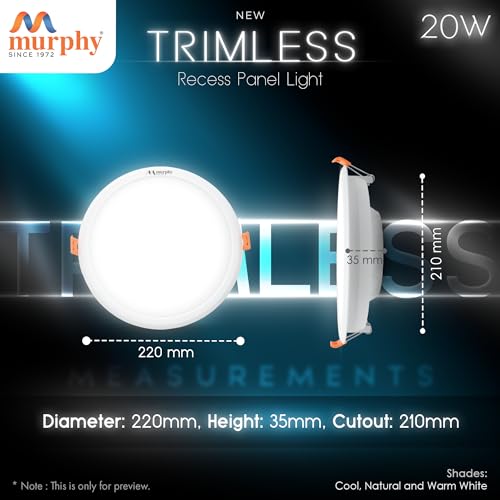 Murphy 20-Watt Trimless Round LED Panel Ceiling Light (Warm White, Pack of 2) - Image 4