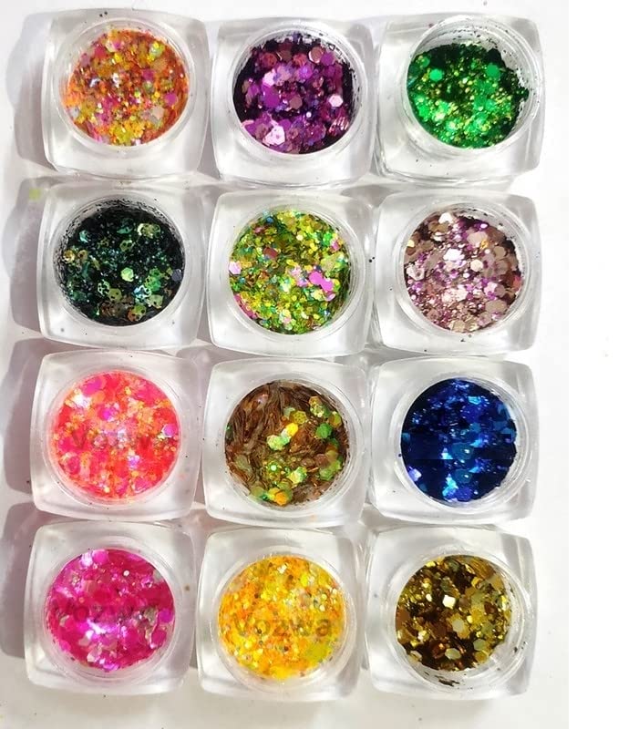 Elecsera Colorful Sparkle Chunky Eyeshadow Glitter Powder Thick Thin Multicolor - Image 1