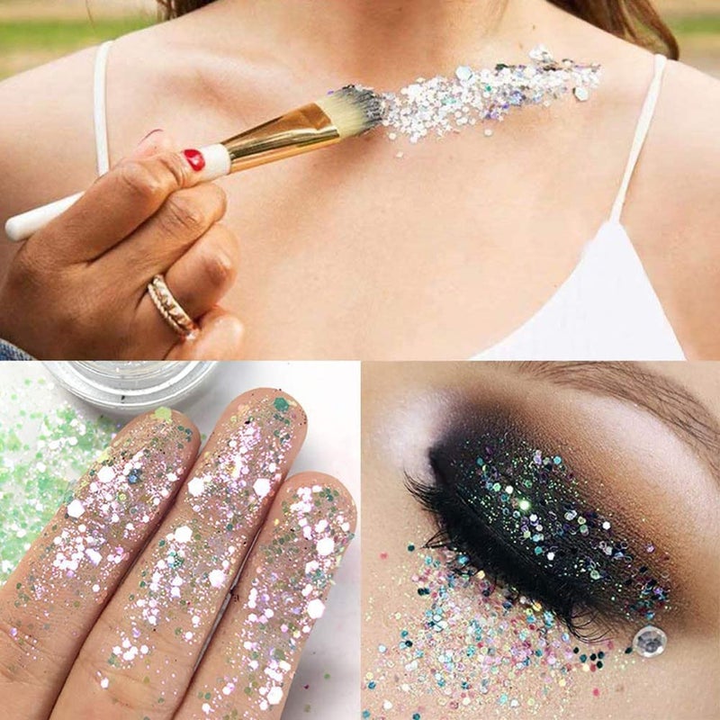 Elecsera Colorful Sparkle Chunky Eyeshadow Glitter Powder Thick Thin Multicolor - Image 2