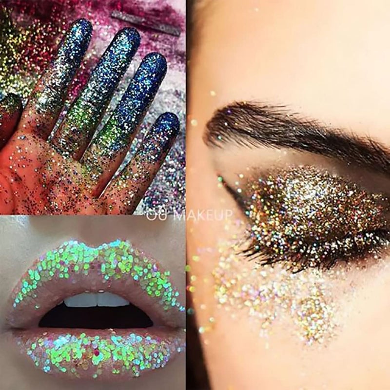 Elecsera Colorful Sparkle Chunky Eyeshadow Glitter Powder Thick Thin Multicolor - Image 5